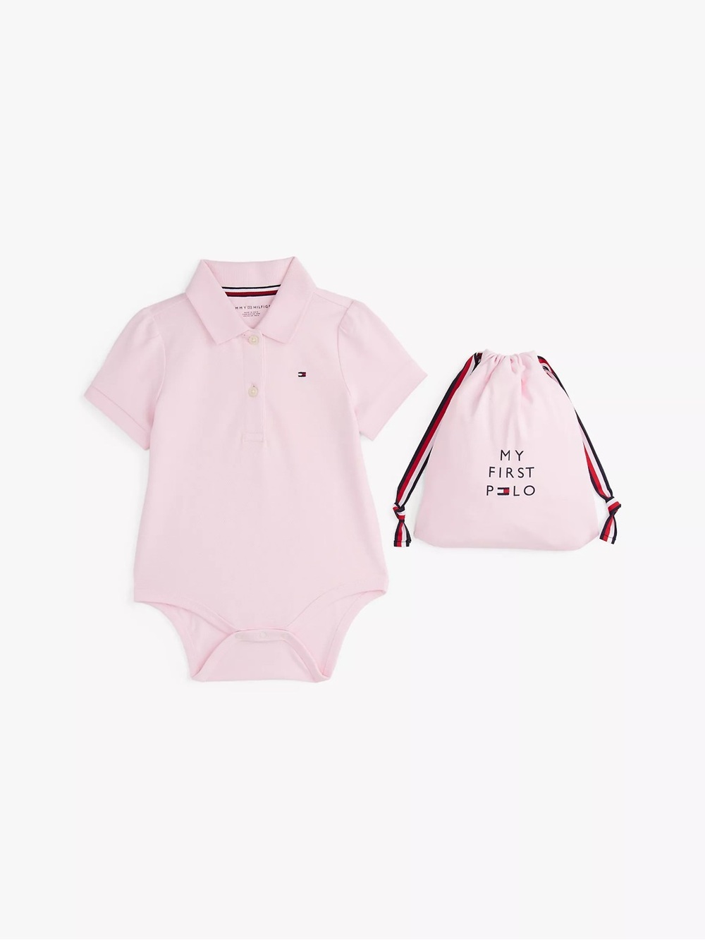 Tommy Hilfiger My First Polo Baby Bodysuit 12M Pink NWT
